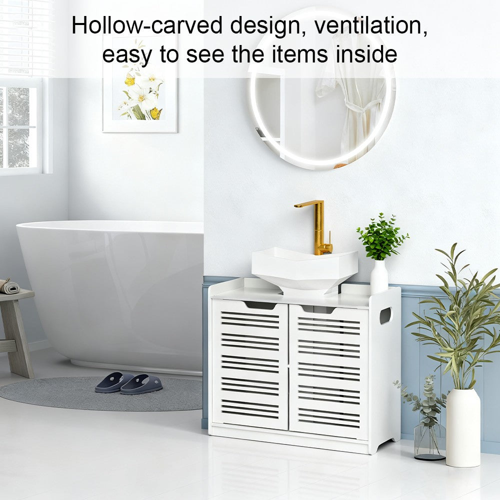 White Stylish Bathroom Cabinet for Basin Storage Under Sink Vanity Unit