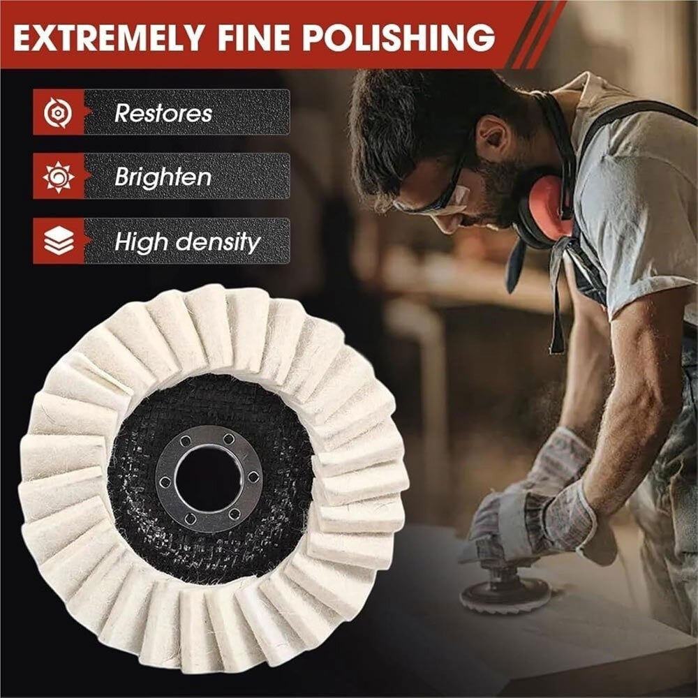10PCS 125mm Wool Felt Flap Disc Polishing Wheel Angle Grinder Buffing Pad Metal