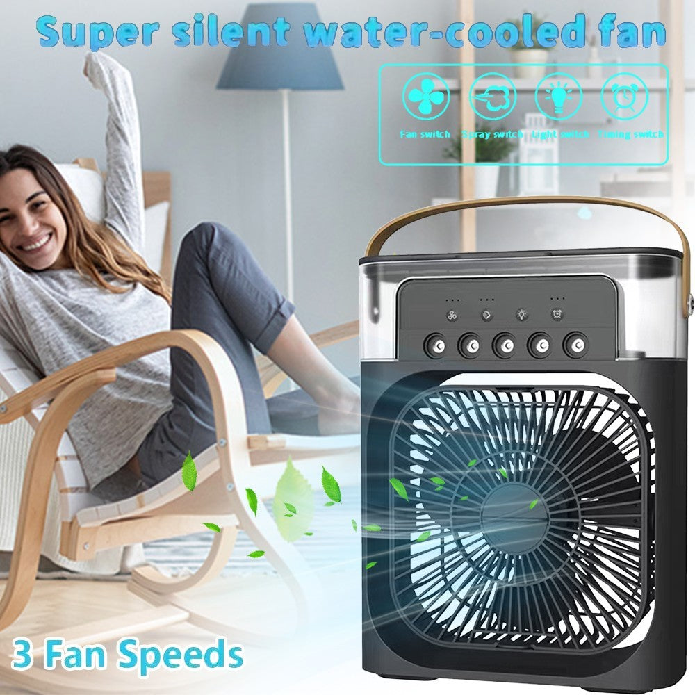 Portable 3-in-1 Fan Air Conditioner Small Cooler with LED Night Light