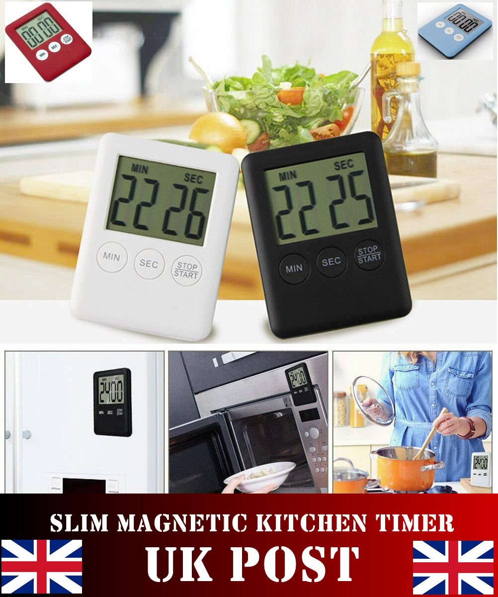 Large LCD Kitchen Cooking Digital Timer Count Down Up Clock Loud Alarm Magnetic
