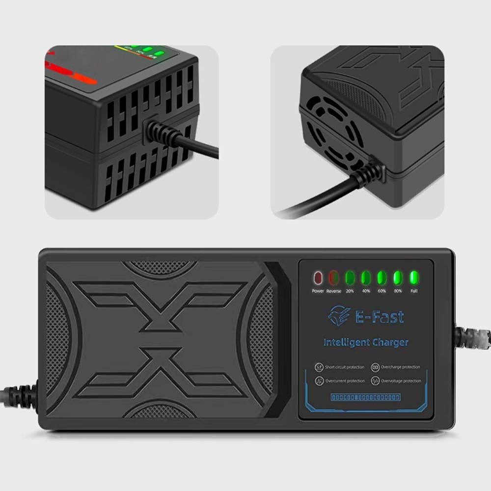 48V 20AH Electric Vehicle Fast Battery Charger Adapter Flashing Light UK Hot