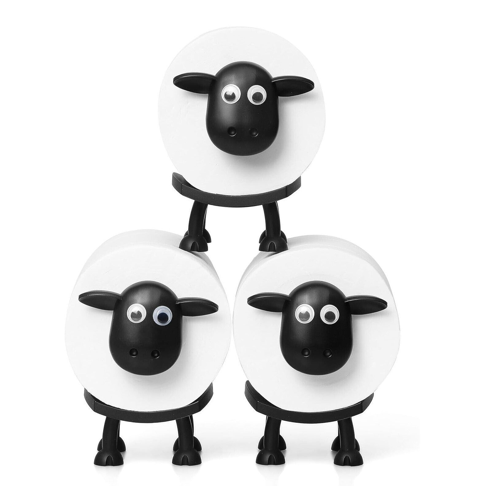 3Pcs Funny Sheep Toilet Paper Holder – Quirky Bathroom Decor & Loo Roll Storage