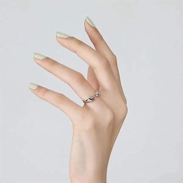 Cat Paw Ring, Paw Print Hug Ring for Women, Adjustable Pet Memorial Ring