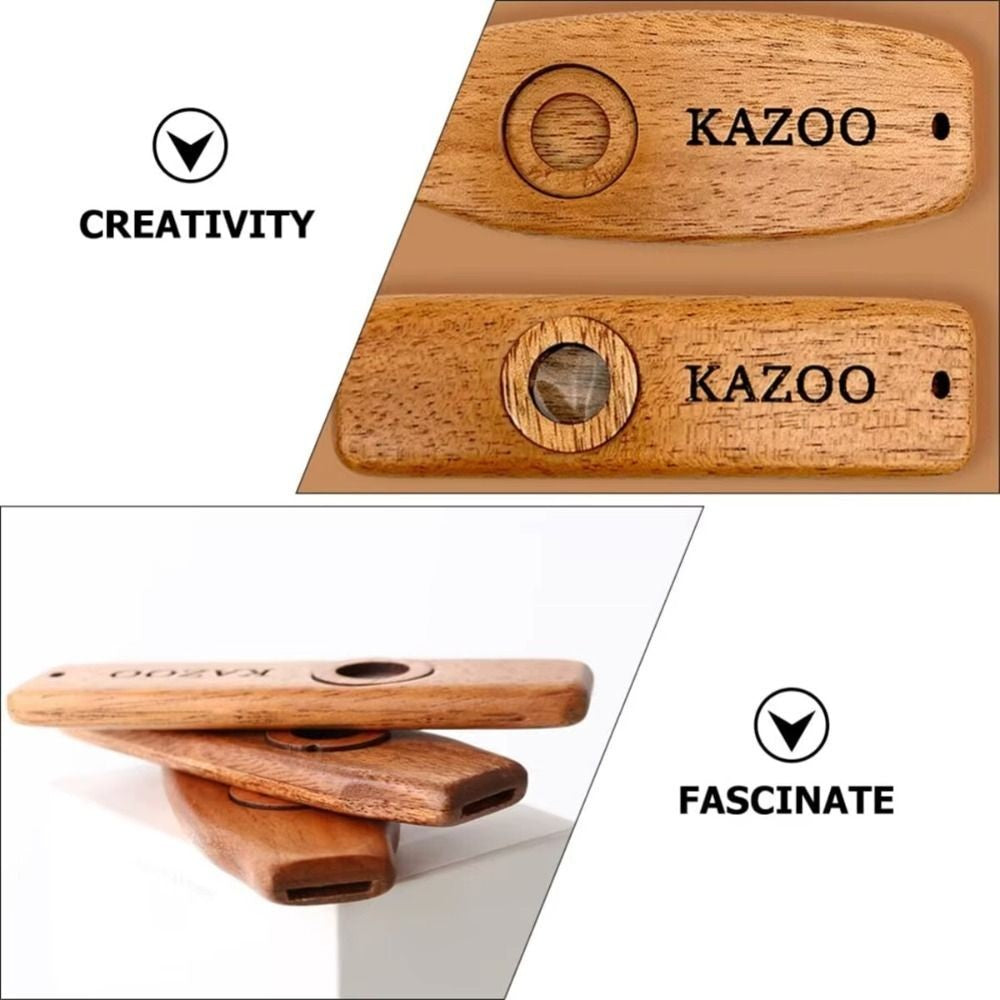 Wooden Kazoo With Lanyards Professional Lightweight Portable Kazoo Music Gift