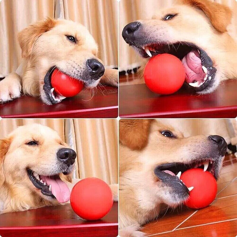 2x Indestructible Dog Ball on Rope Puppy Chew Toy Training Dog Theeth Cleaning