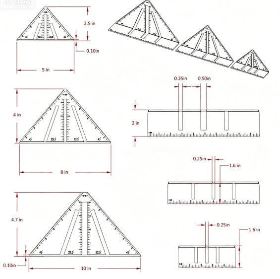 Professional Heavy Duty Metalworking Miter Square,Carpenter Triangle Ruler