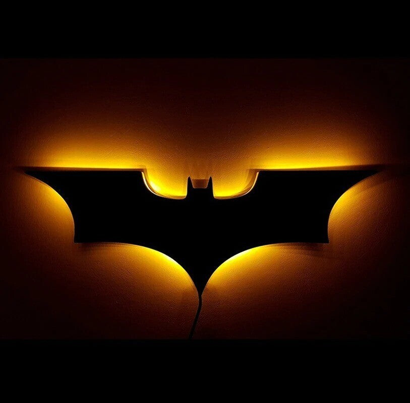 LED Wall Light Superhero Bat Signal Gaming Bedroom USB Neon Night Lamp Decor