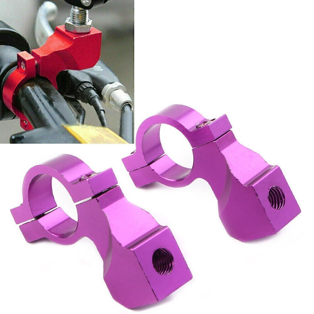 22mm 7/8" Motorcycle Bike Handlebar Rearview Mirror Mount Bracket Clamp Purple