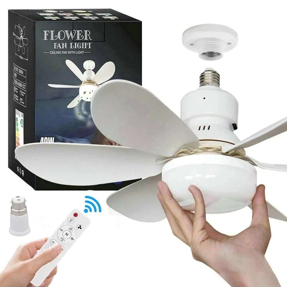 40W LED Ceiling Fan with Lights Dimmable E27 Bedroom Living Room Fan Lamp Modern