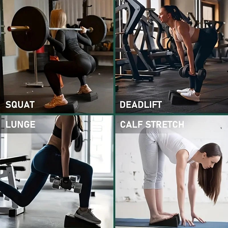 3Pcs/Set Yoga Bricks Squat Wedge Blocks Block Ramp Deadlift Slant Board Adjustab