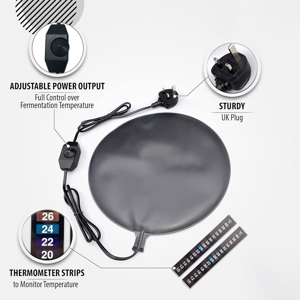Brewing Mate Home Brew Heat Pad Mat (Adjustable Power) Adjustable Power 30cm