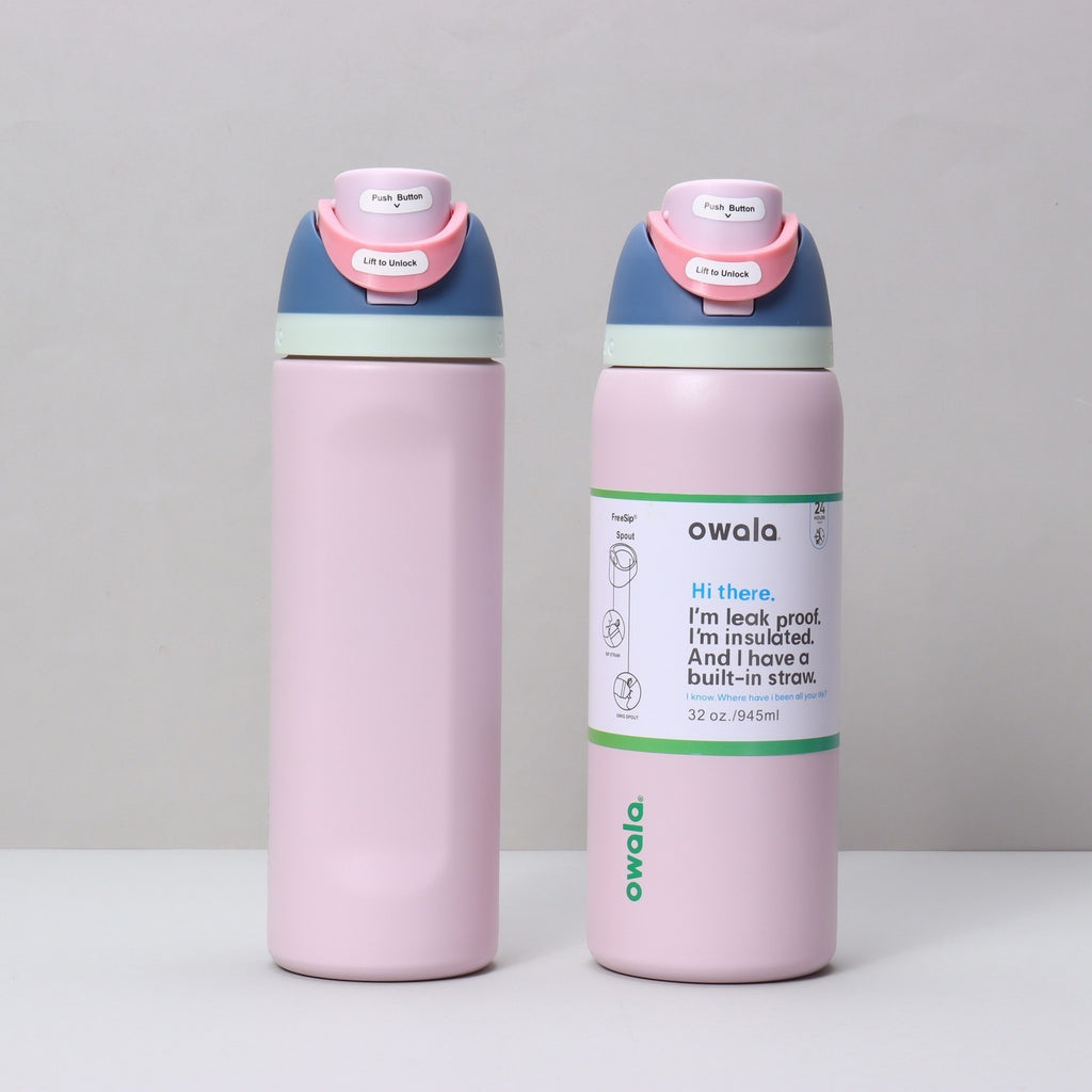 Owala Freesip Water Bottle Stainless Steel 24oz 32oz Multicolor Blue Bow Bottle