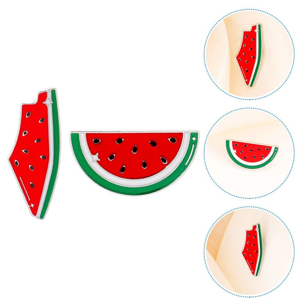 2 Pcs Watermelon Pin Badge Shawl Cardigan Clips Brooch Miss