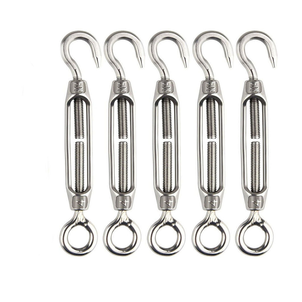 5PC Steel Hook Strainer Turnbuckle Wire Tensioner Eye Rope Cable Tension Heavy