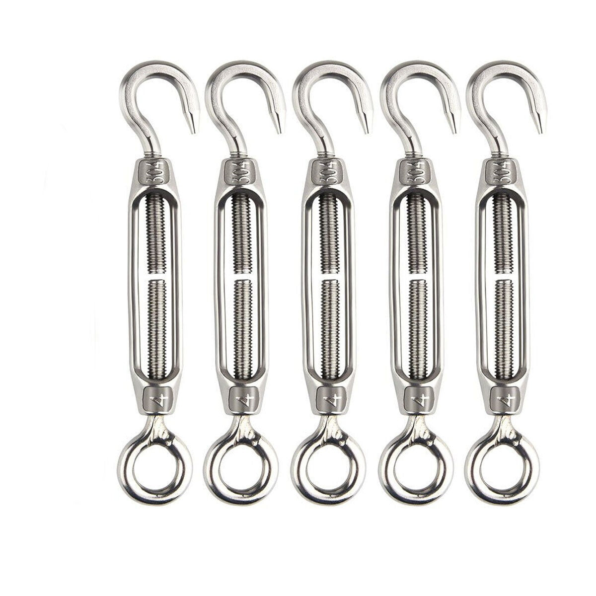 5PC Steel Hook Strainer Turnbuckle Wire Tensioner Eye Rope Cable Tension Heavy