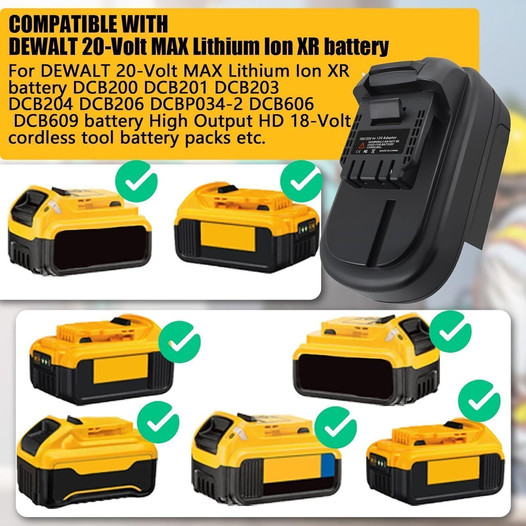 DM18DW12 Adapter For Dewalt 18V/20V Max Battery Convert to Dewalt 12V Max Li-ion