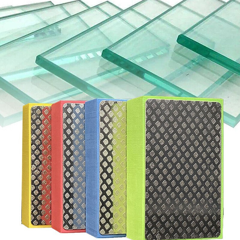 4X Diamond Hand Polishing Pads Tile Glass Grinding Block Pad Marble Sanding Disc