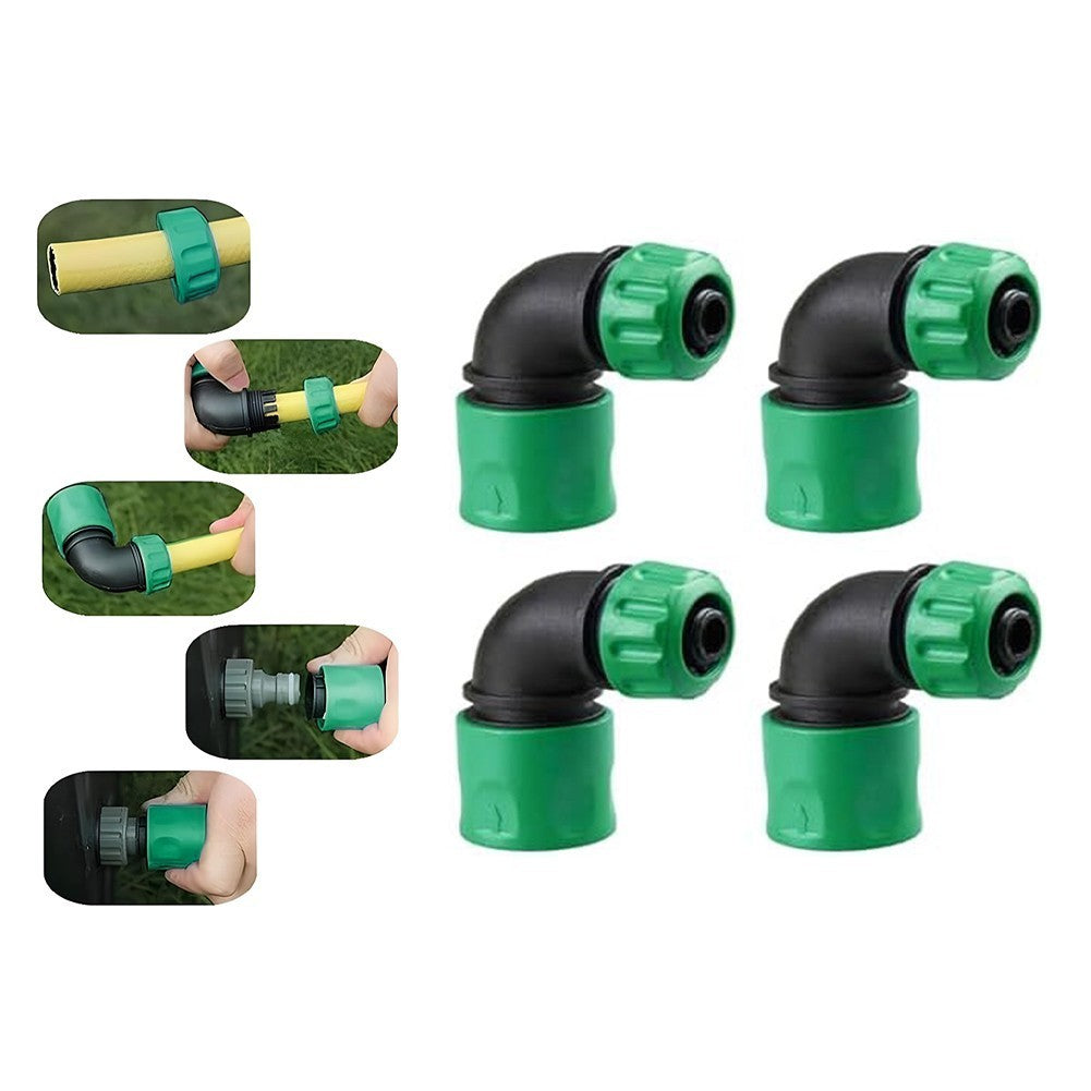 Garden Hose 90 Degree Coupling Connectors 4 pcs ABS for 1/2 inch Inner Diameter
