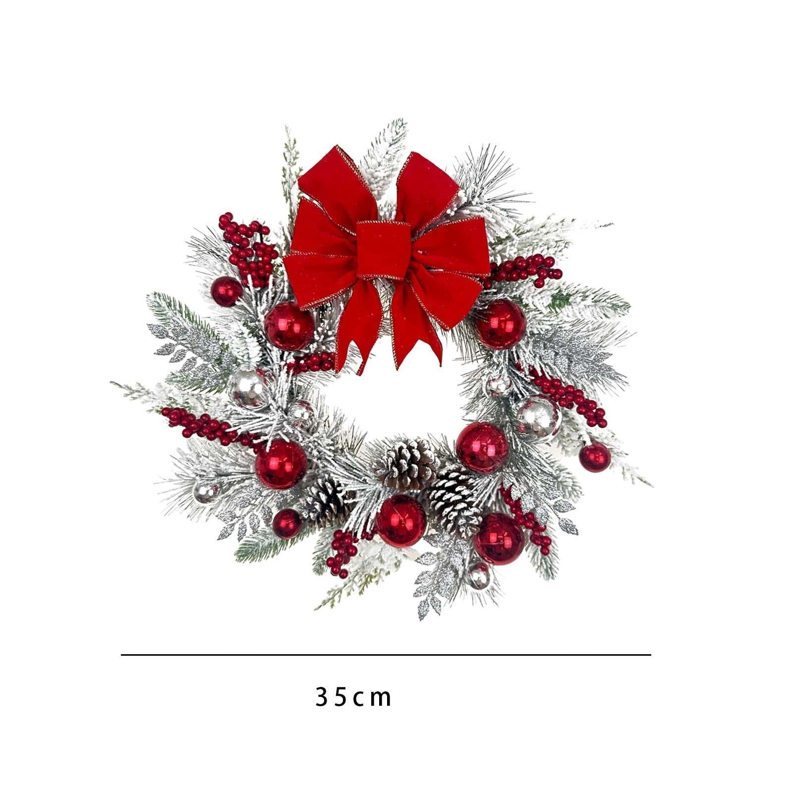 Snowy Christmas Wreath Artificial Wreath Front Door Winter Wreath for Festival