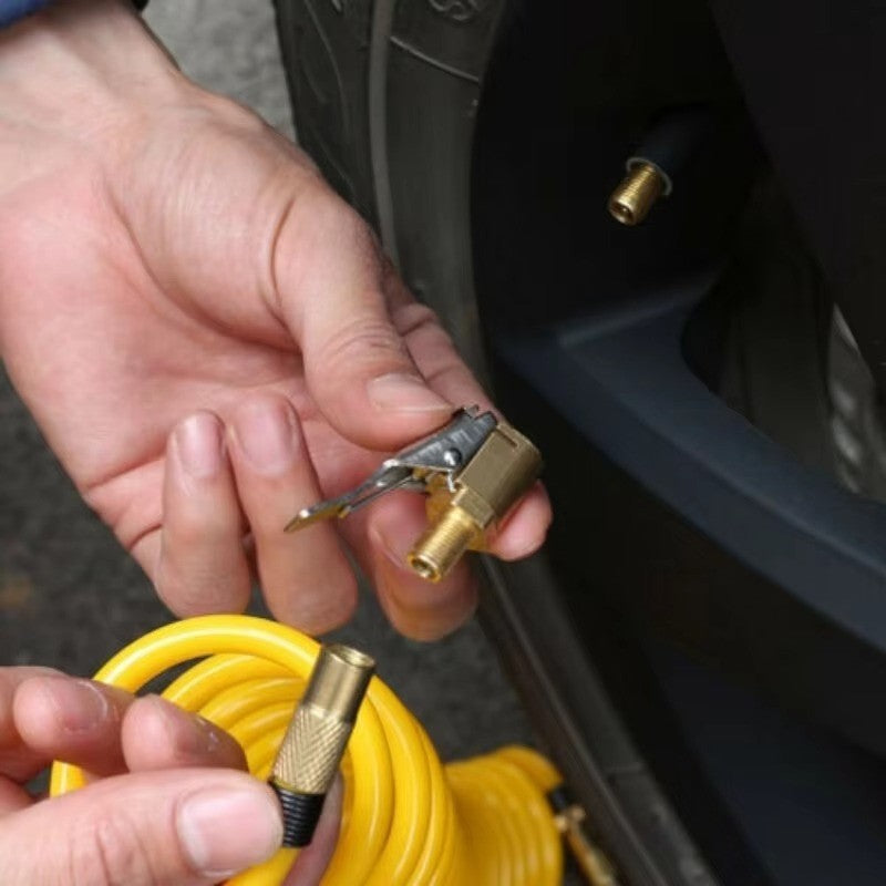 6X Tyre Valve Air Chuck Inflator Pump Connector Adapter Brass Clip on Car 8mm