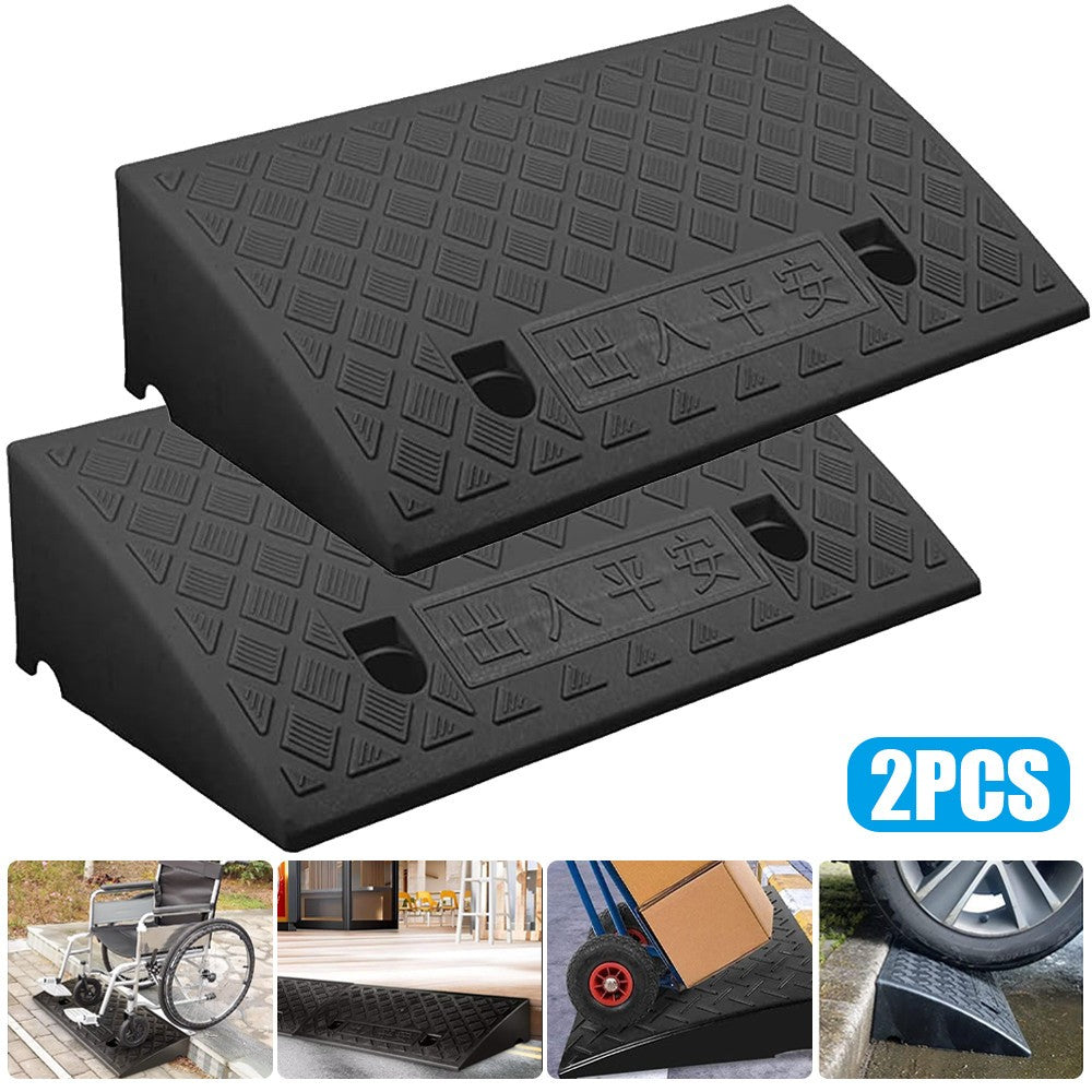 2X 50cm Heavy Duty Rubber Kerb Ramps for HGV Caravans Lorry Car Truck Wheelchair