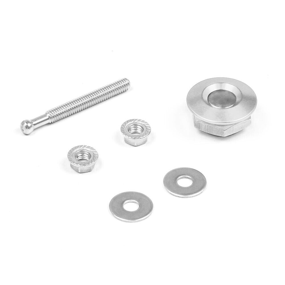 4x Silver Push Button Quick Release Hood Bonnet Pins Lock Clip Bumper Latch Kit