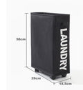 Laundry Basket Slim On Rolling Wheels Waterproof Foldable Washing Bin Hamper New