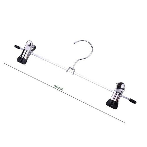20-Strong Metal Clips Hangers Chrome Clothes Coat Trouser Skirt Non-slip Rack