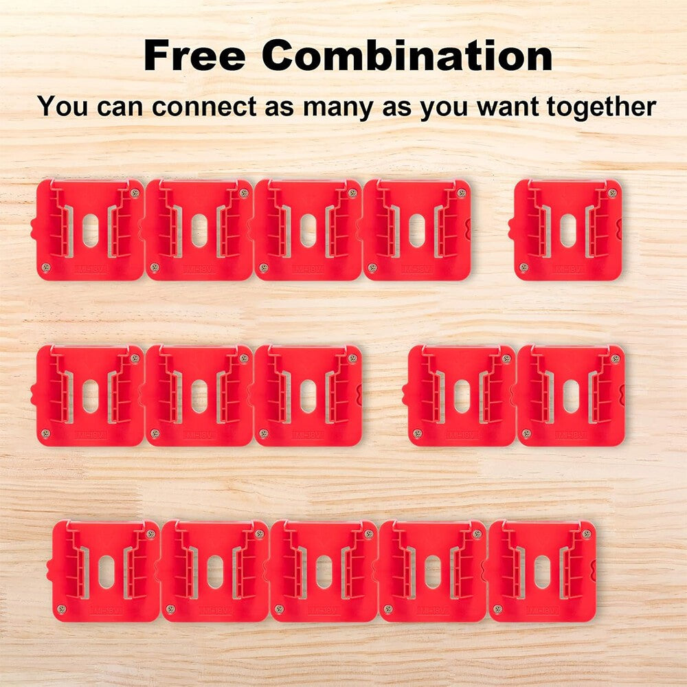 11x Battery Holder for Milwaukee M18 18V Batteries Wall Mount Battery Storage