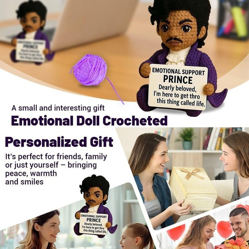 Crochet Emotional Support Dolls Positive Prince Dolls Handmade Knitted Xmas Gift