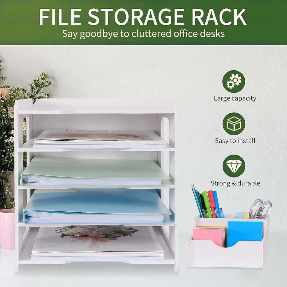 5/7Tier Desktop File Holder A4 Paper Storage Tray Office Document Sort Organizer