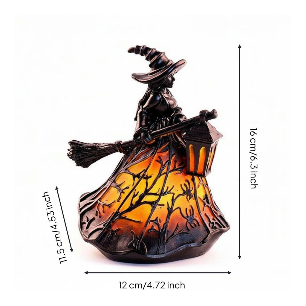 Halloween Witch Lamp USB Powered Resin Witch Lamp Warm Ambient Illuminate