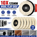 10PCS 125mm Wool Felt Flap Disc Polishing Wheel Angle Grinder Buffing Pad Metal
