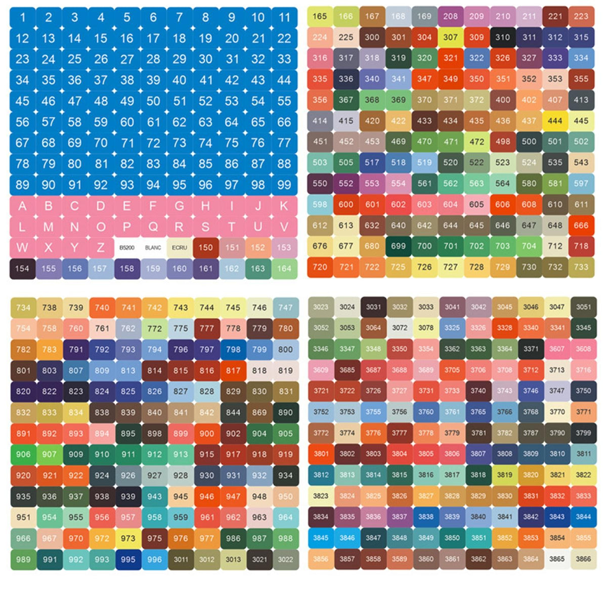 Color Number Label Stickers DMC Floss Number Stickers for Embroidery Floss
