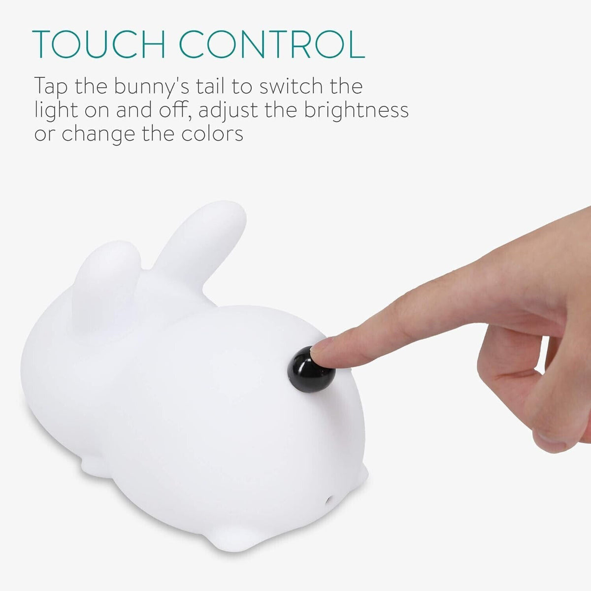 Kids Bedroom Night Light Bunny Rechargeable LED soft silicone with Remote RGB