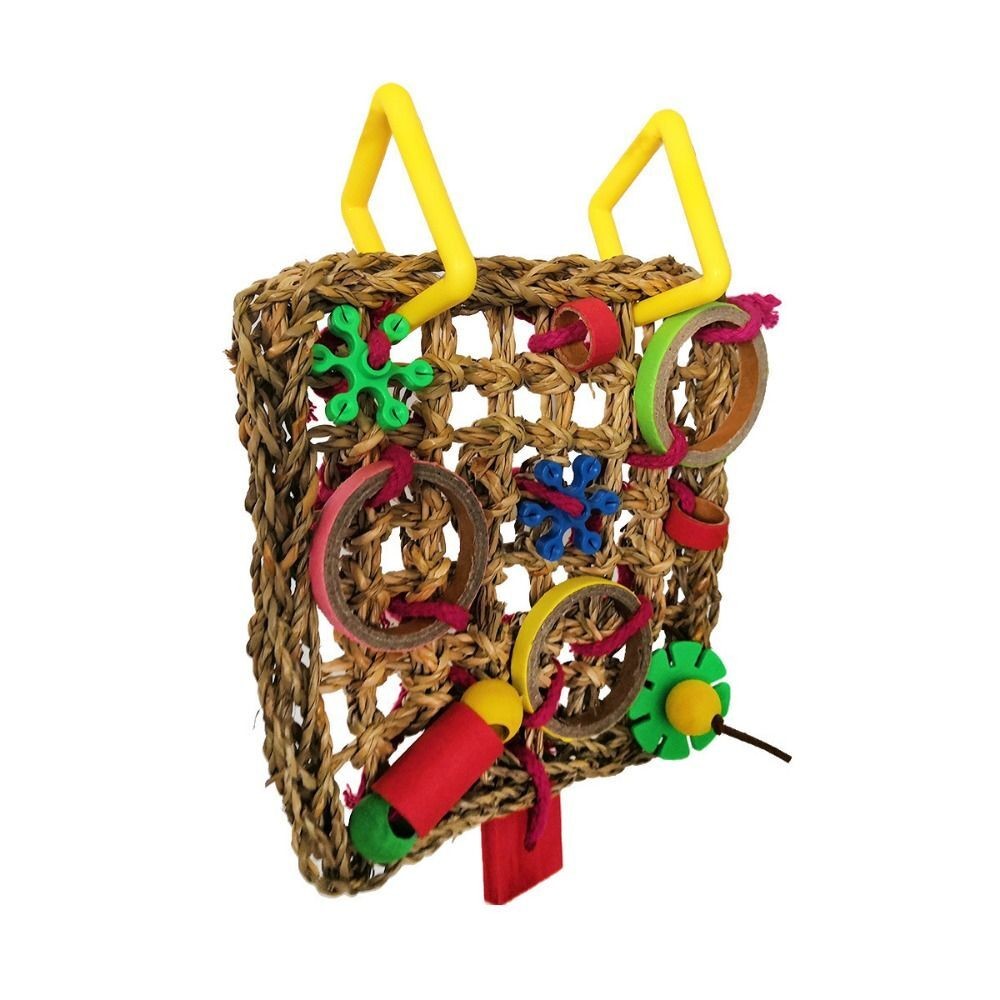Bird Climbing Net Parrot Toy Woven Seagrass Biting Hanging Hemp Rope Swing Play