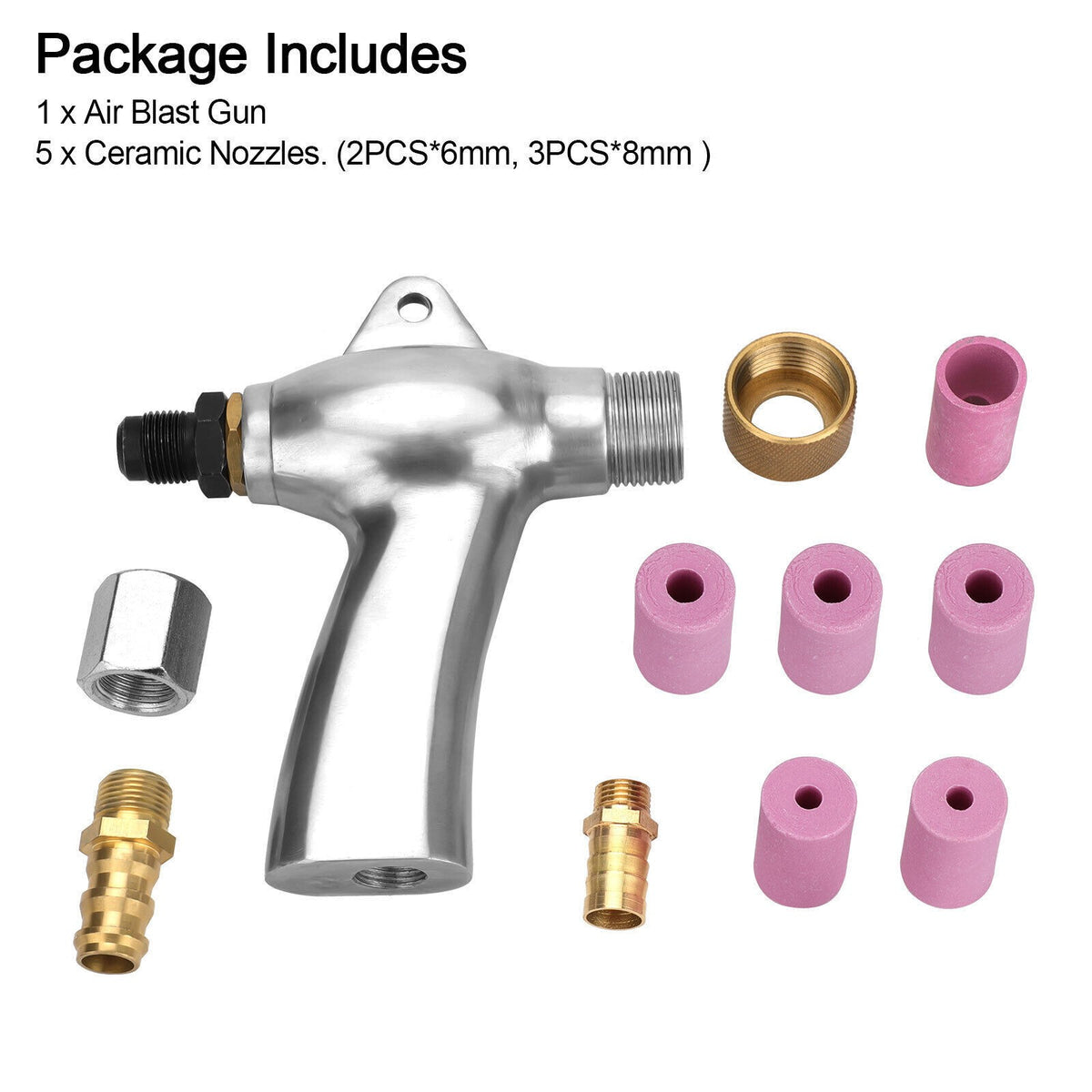Sandblaster Gun Air Sand Blasting Ceramic Nozzles Kit for Sandblaster Cabinet UK