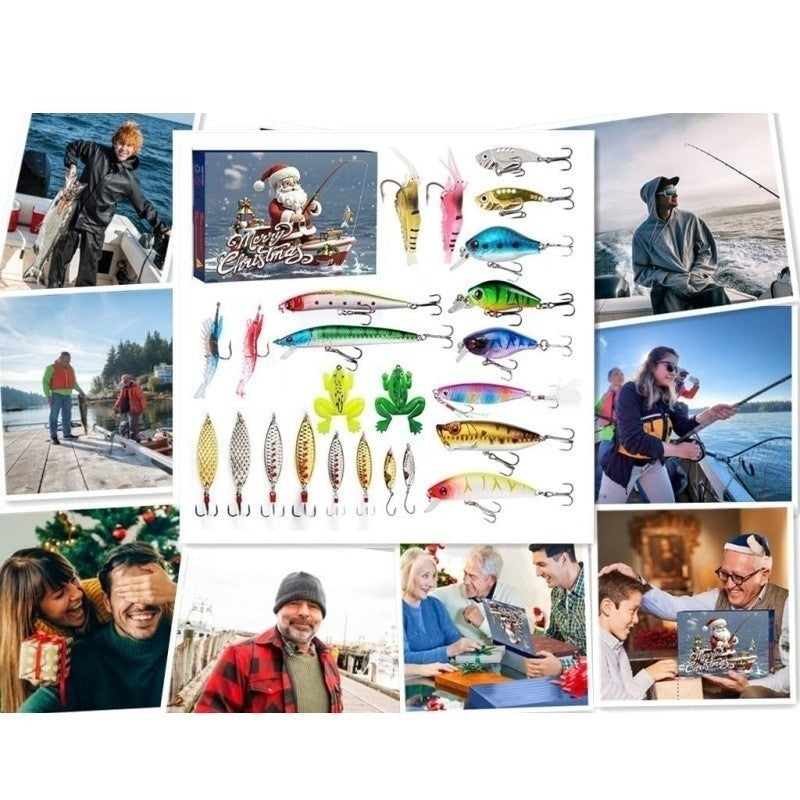 2026 Christmas Fishing Advent Calendar 24 Days Fishing Lure Countdown Calendar