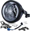 7'' Round LED Motorcycle Headlight with Housing Bucket Mount  Amber for Harley