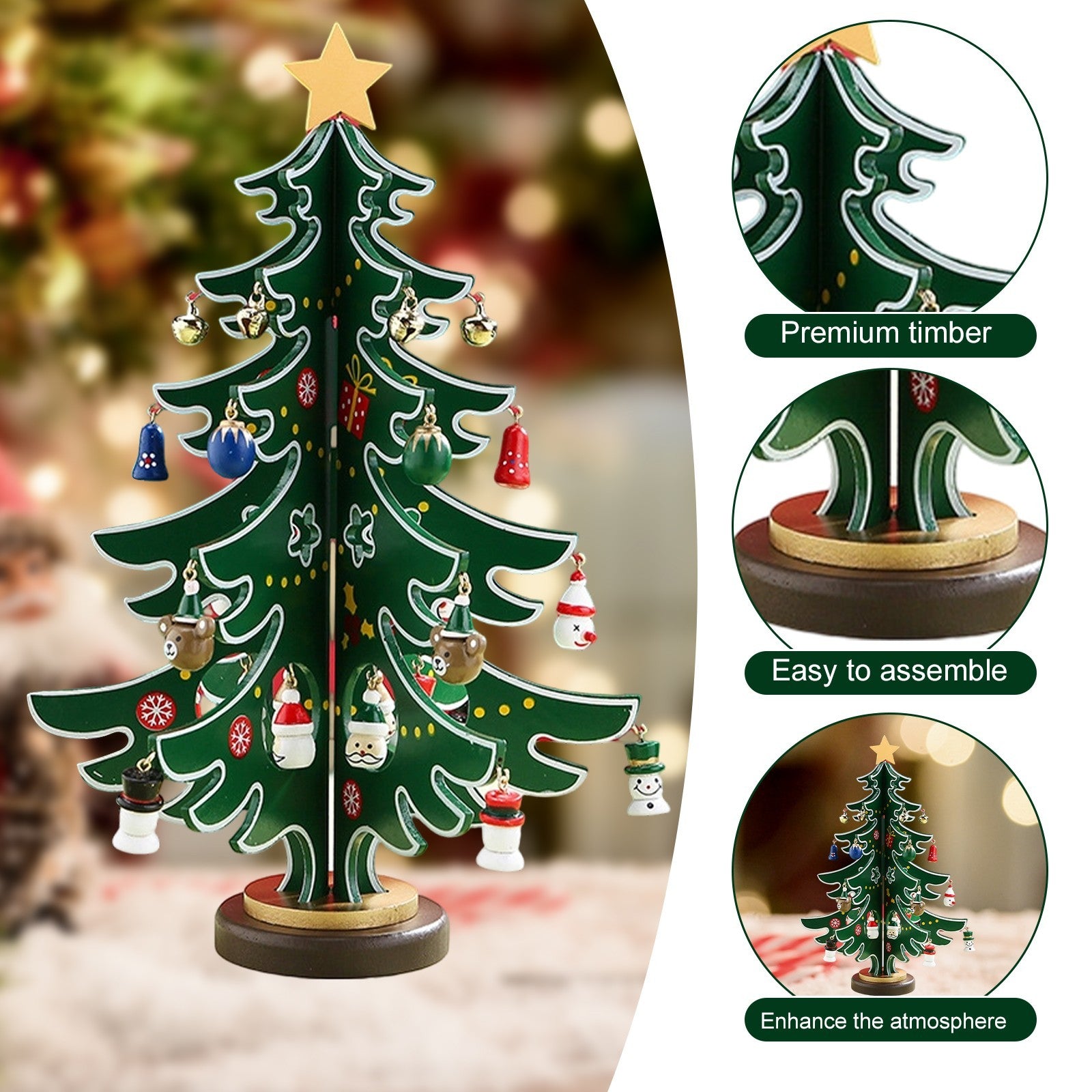 2026 Christmas Advent Calendar 24Days Countdown Advent Calendar Wooden XmasTree