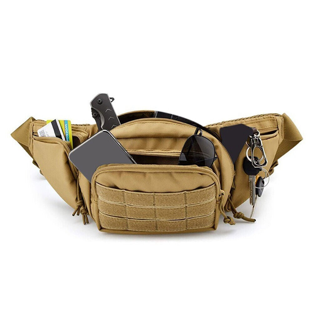 Mens Tactical Waist Pack Military Waterproof Bum Bag Belt for Outdoor Travel