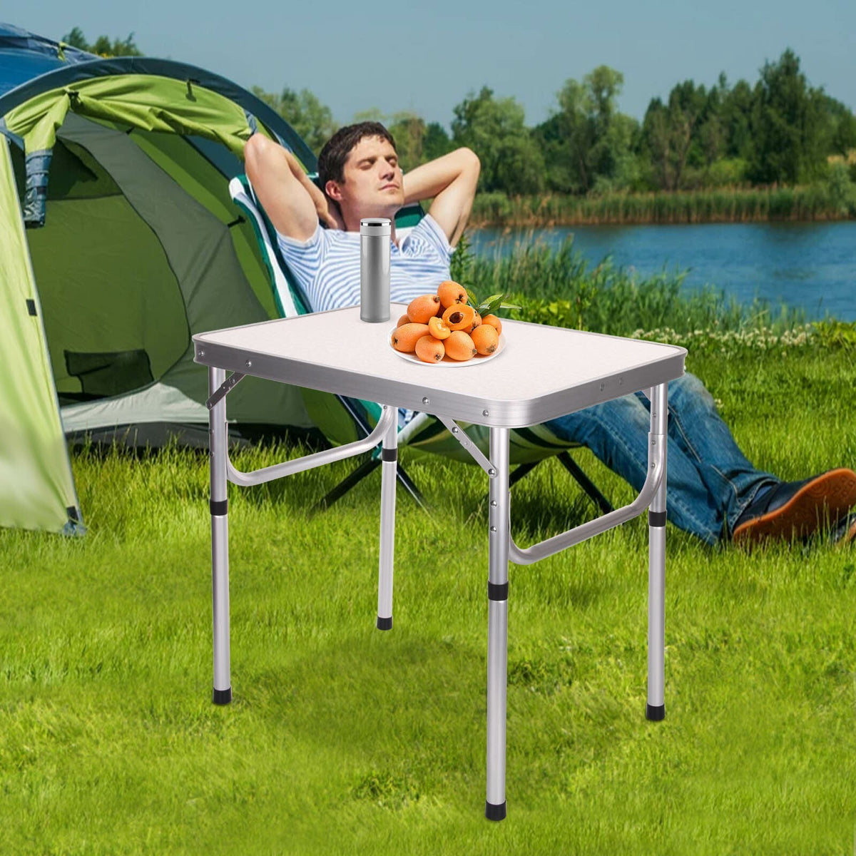 Aluminium Folding Camping Table Outdoor BBQ Picnic Kitchen Carry Desk