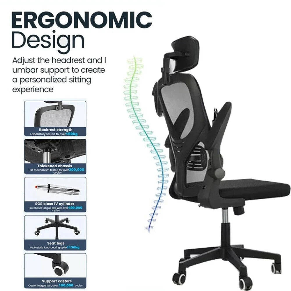 Ergonomic Mesh Office Chair Executive Computer Chair Swivel Height Adjustable UK