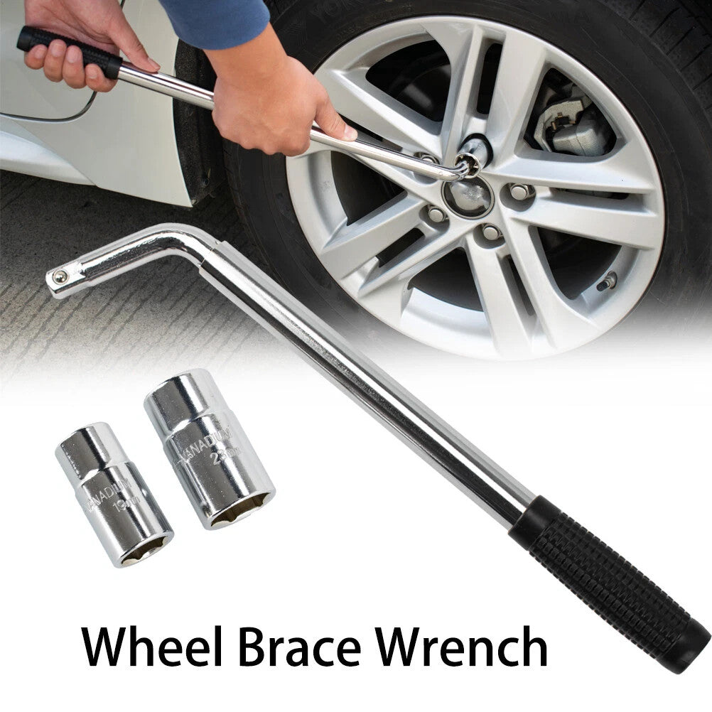 Heavy Duty Wheel Brace Wrench Extendable Double Socket Tyre Nut 17 19 21 23mm