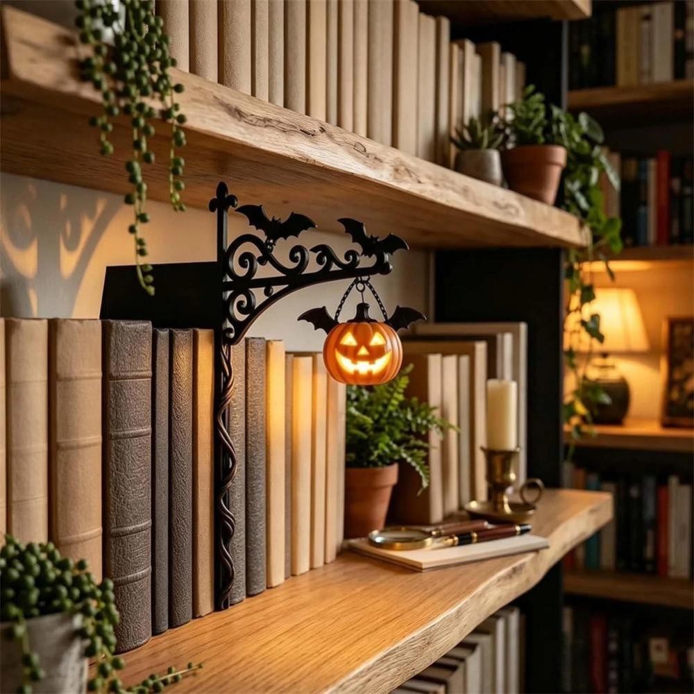 Library Lantern Bookshelf LED Lamp, Antique Hanging Shelf Light Decor for shelf