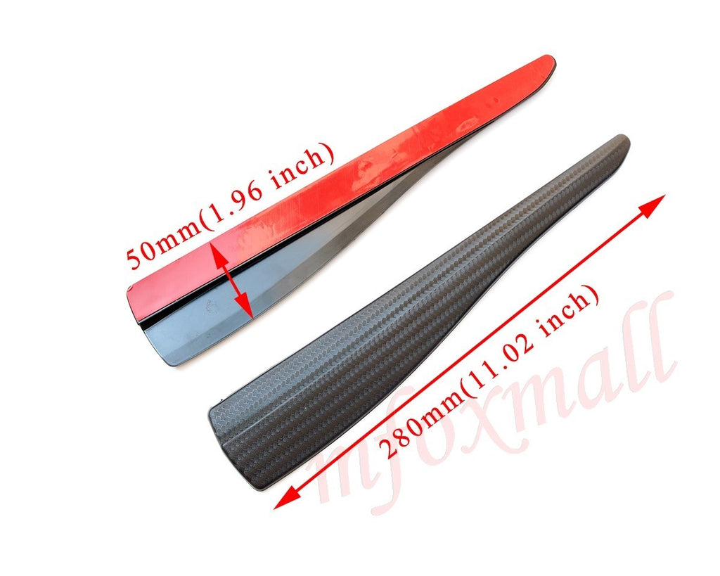 Carbon Fiber Car Bumper Door Edge Anti Scratch Crash Strips Trim Accessory 2PCS