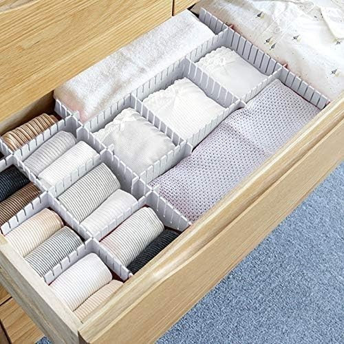 8PCS Drawer Grid Dividers–Adjustable DIY Storage Inserts (47x7cm) for All Drawer