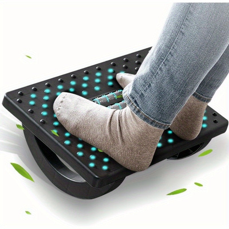 Rolling Massage Ergonomic Foot Stool  Under Desk Rocker Leg Rest for Office Use