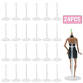 24PCS Clear Doll Stand Display Holder Toy Model Dolls Support Base