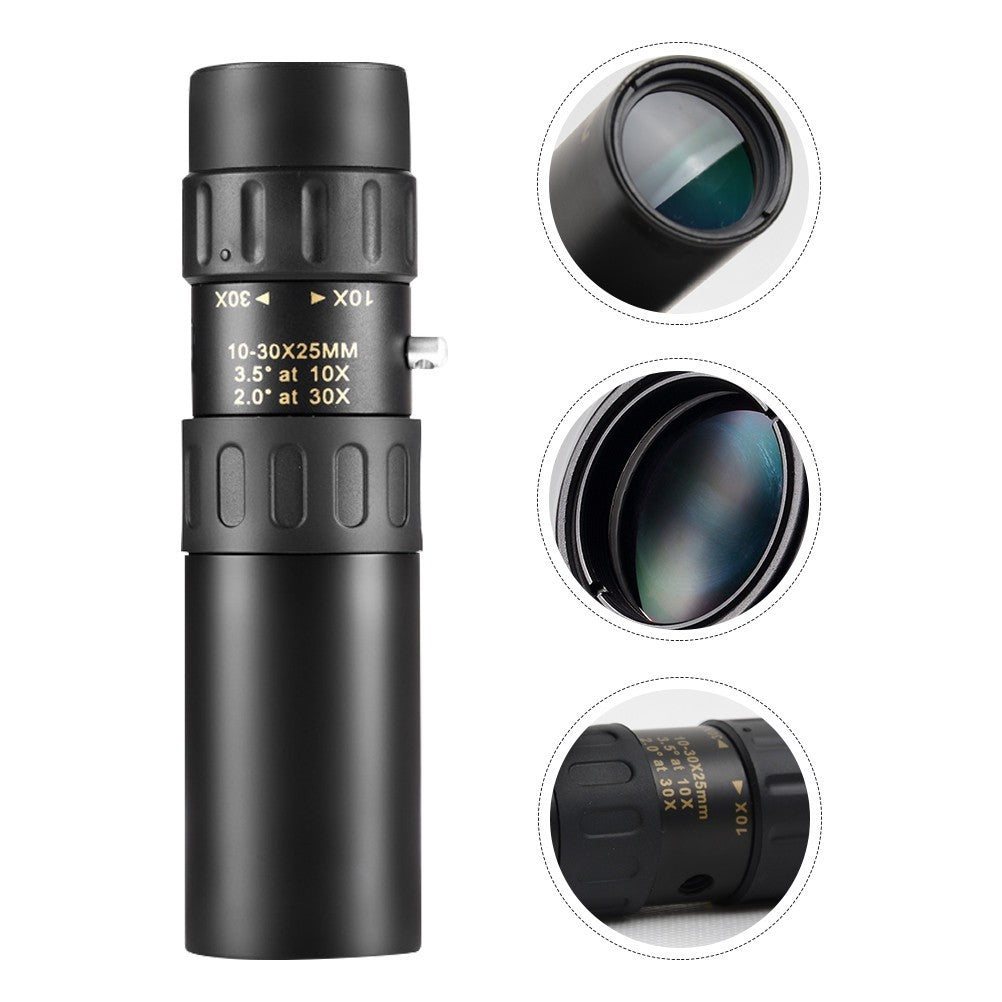 High Resolution Monocular Telescope Outdoor Single Tube Black Zinc Iron Alloy